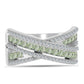 Anillo de Plata con Amatista Verde y Topacio Blanco
