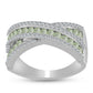 Anillo de Plata con Amatista Verde y Topacio Blanco