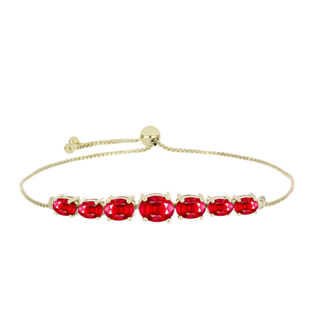 Pulsera de Plata Bañada en Oro con Ágata Roja 1 