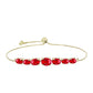 Pulsera de Plata Bañada en Oro con Ágata Roja