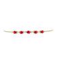 Pulsera de Plata Bañada en Oro con Ágata Roja y Topacio Blanco