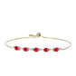 Pulsera de Plata Bañada en Oro con Ágata Roja y Topacio Blanco