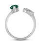 Anillo de Plata con Calcedonia Verde y Topacio Blanco