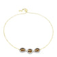 Pulsera de Plata Bañada en Oro con Cuarzo Coñac y Topacio Blanco