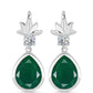 Pendientes de Plata con Calcedonia Verde y Topacio Blanco