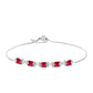 Pulsera de Plata con Rubí de Madagascar y Topacio Blanco