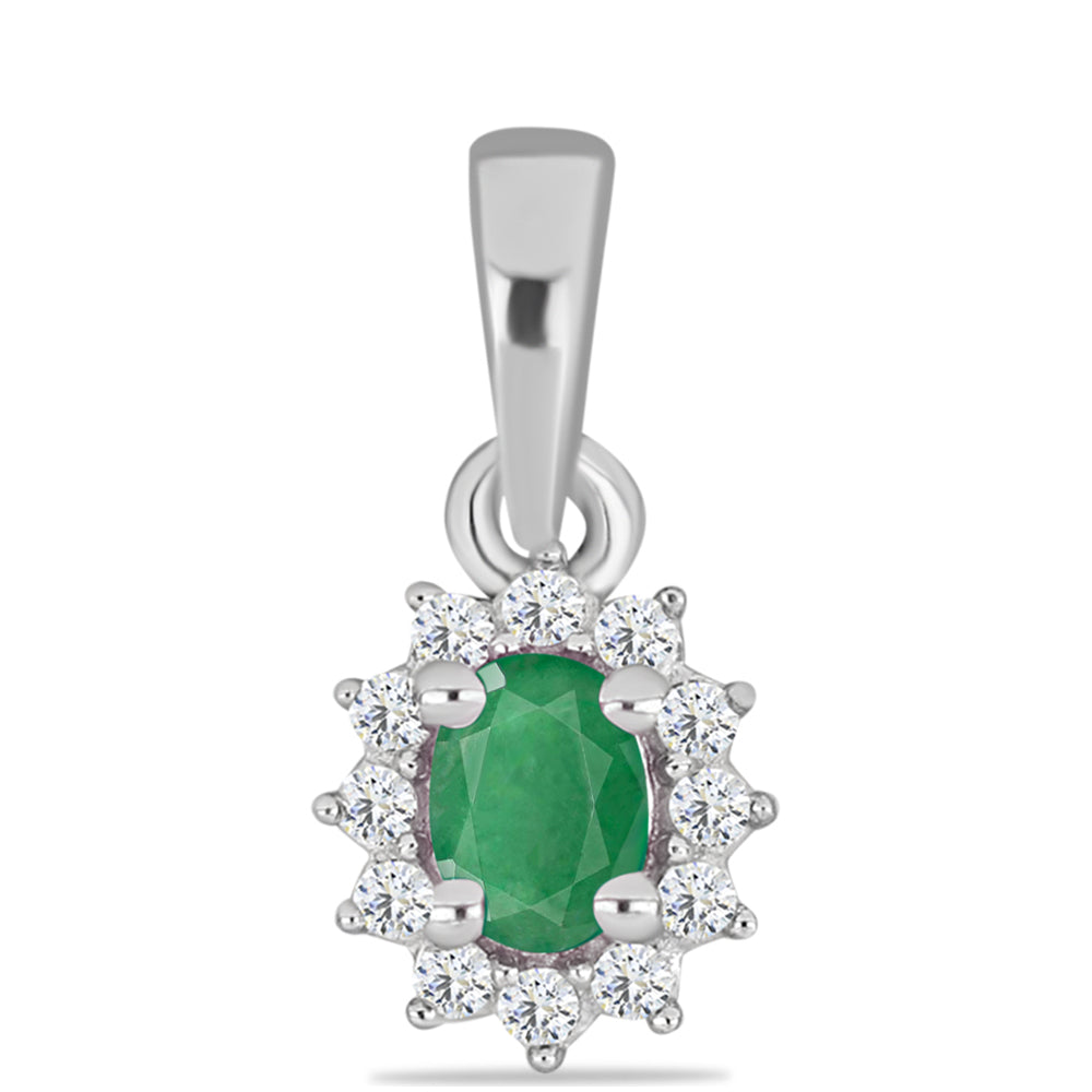 Conjunto de Plata con Rubí de Madagascar y Esmeralda de Brasil ( Colgante )