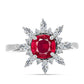 Anillo de Plata con Rubí de Madagascar y Topacio Blanco