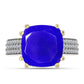 Anillo de Plata Bañada en Oro con Ágata azul y Topacio Blanco