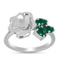 Anillo de Plata con Calcedonia Verde y Topacio Blanco