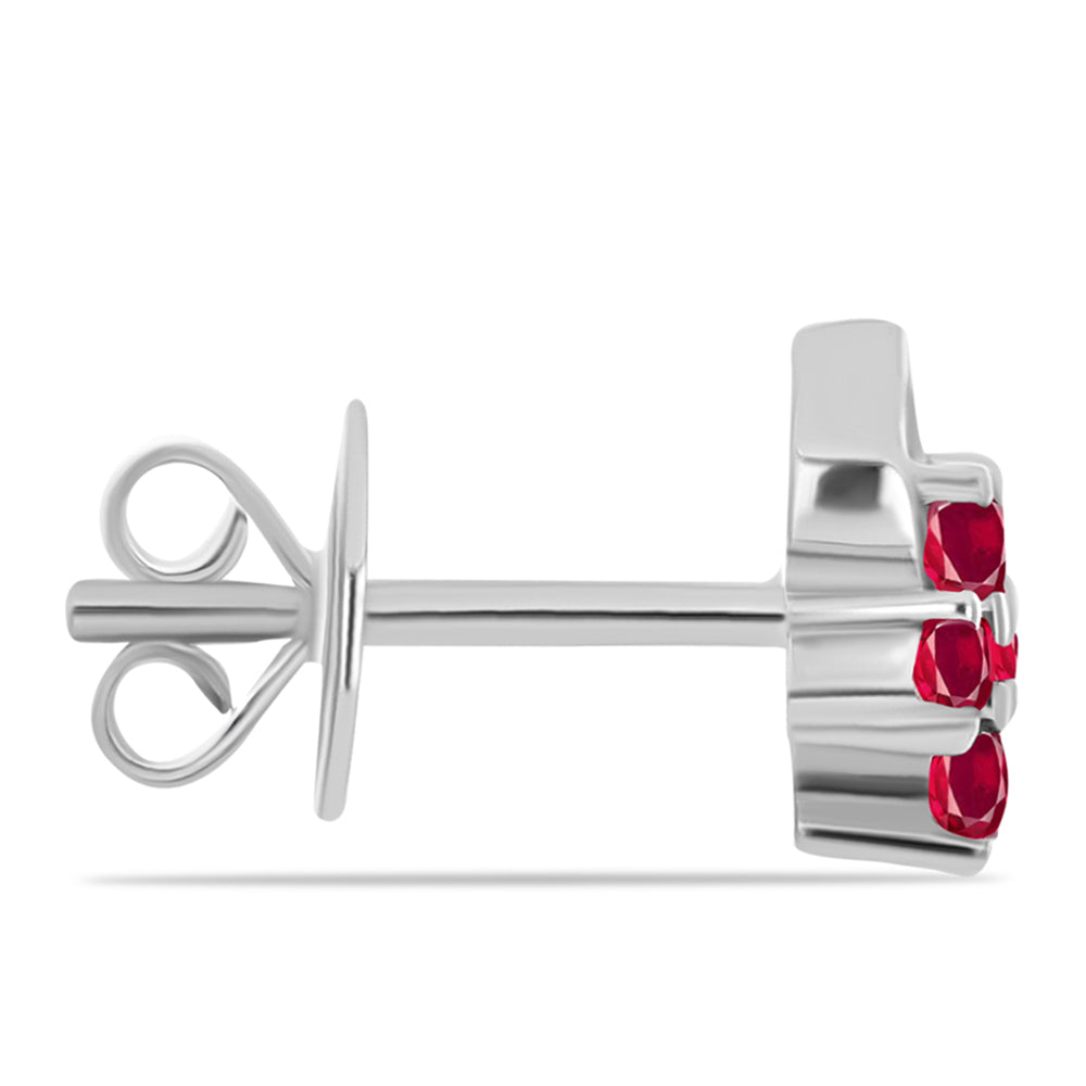 Pendientes de Plata con Rubí de Madagascar y Topacio Blanco 2 