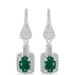 Pendientes de Plata con Calcedonia Verde y Topacio Blanco