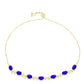 Pulsera de Plata Bañada en Oro con Ágata azul
