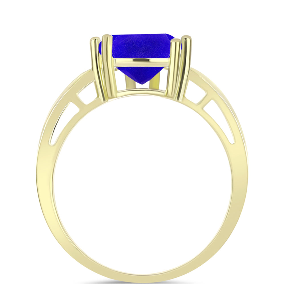 Anillo de Plata Bañada en Oro con Ágata azul 2 