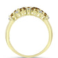 Anillo de Plata Bañada en Oro con Cuarzo Coñac y Topacio Blanco