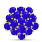 Anillo de Plata Bañada en Oro con Ágata azul
