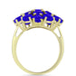 Anillo de Plata Bañada en Oro con Ágata azul