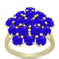 Anillo de Plata Bañada en Oro con Ágata azul