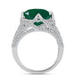 Anillo de Plata con Calcedonia Verde y Topacio Blanco