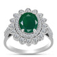 Anillo de Plata con Calcedonia Verde y Topacio Blanco