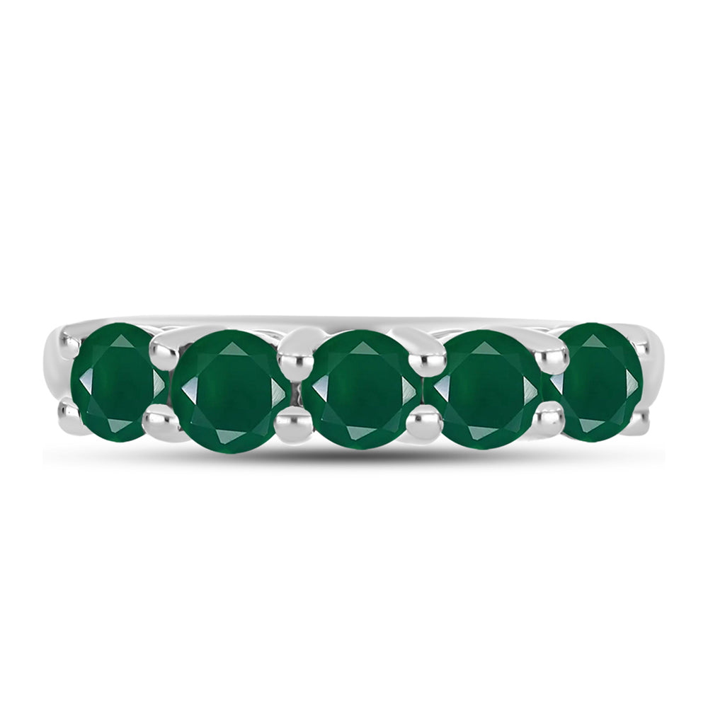 Anillo de Plata con Calcedonia Verde