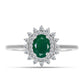 Anillo de Plata con Calcedonia Verde y Topacio Blanco