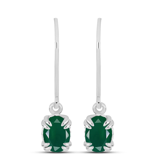 Pendientes de Plata con Calcedonia Verde