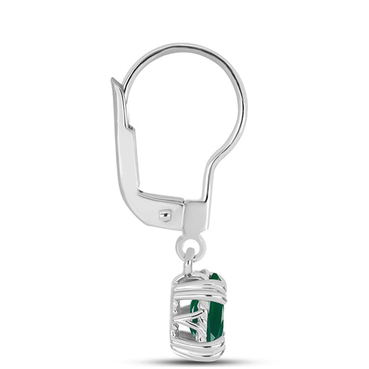 Pendientes de Plata con Calcedonia Verde