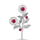 Broche de Plata con Rubí de Madagascar