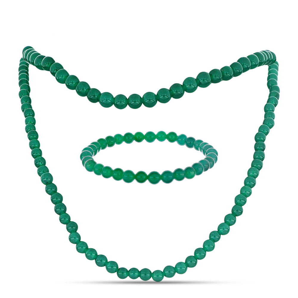 Conjunto Pepita con Calcedonia Verde ( Collar +Pulsera ) 1 