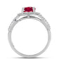 Anillo de Plata con Rubí de Madagascar y Topacio Blanco
