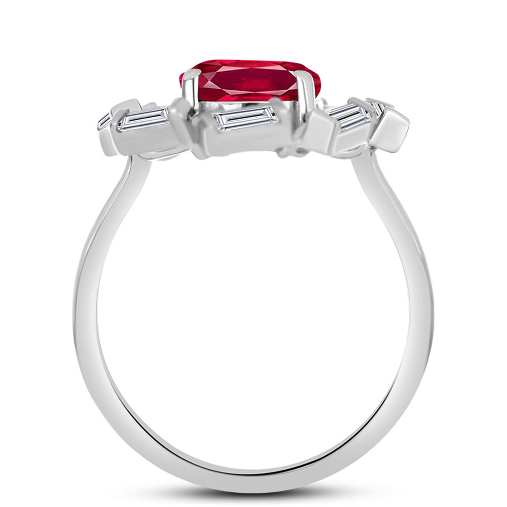 Anillo de Plata con Rubí de Madagascar y Topacio Blanco 2 