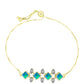 Pulsera de Plata Bañada en Oro con Ópalo Azul Paraiba de Etiopía y Topacio Blanco