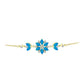 Pulsera de Plata Bañada en Oro con Ópalo Azul Paraiba de Etiopía y Topacio Blanco