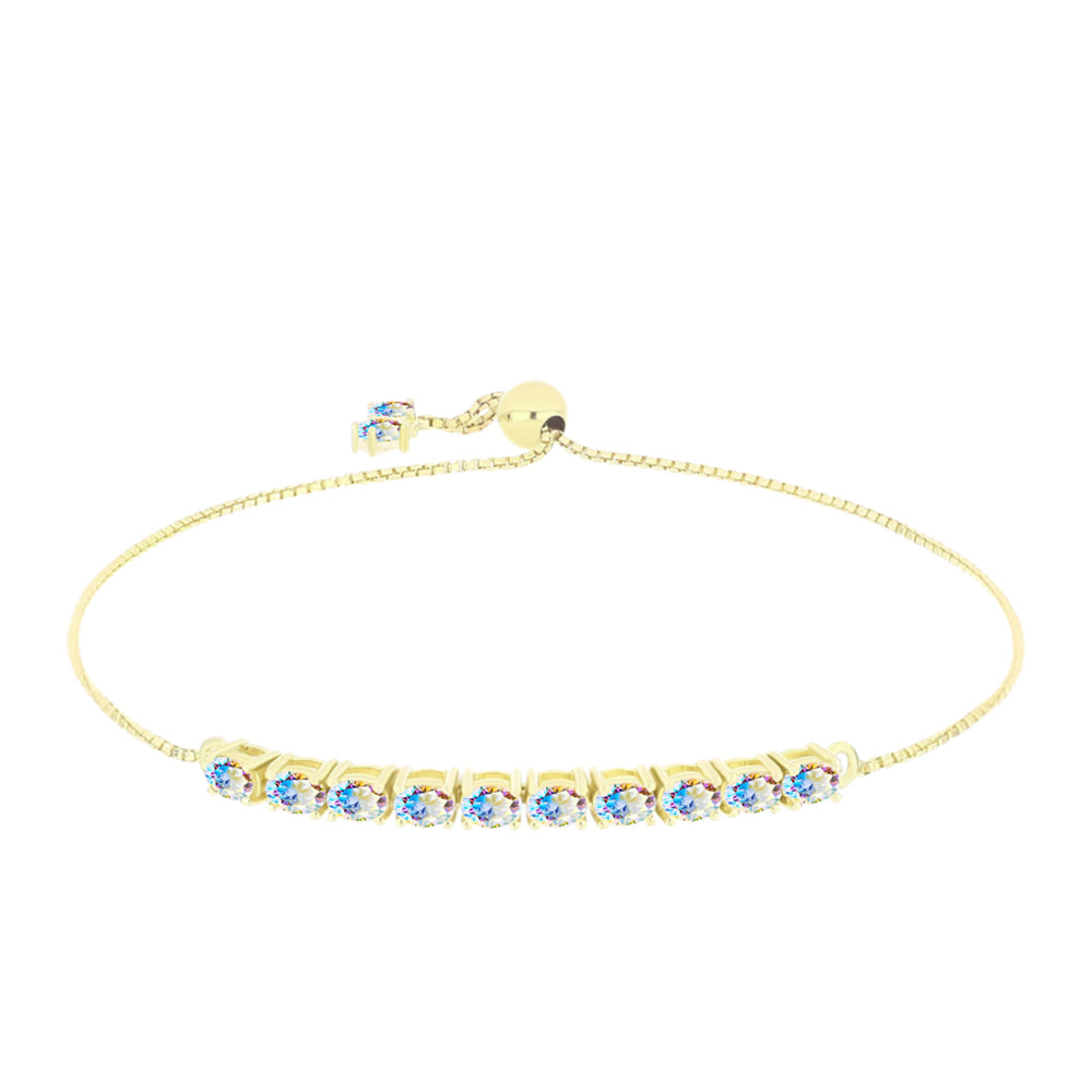 Pulsera de Plata Bañada en Oro con Moisanita hielo 1 