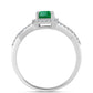 Anillo de Plata con Esmeralda de Brasil y Topacio Blanco