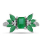 Anillo de Plata con Esmeralda de Brasil y Topacio Blanco