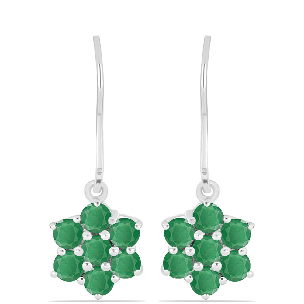 Pendientes de Plata con Esmeralda de Brasil
