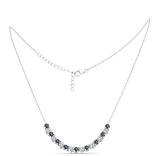 Collar de Plata con Topacio Místico y Topacio Blanco