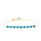 Pulsera de Plata Bañada en Oro con Ópalo Azul Paraiba de Etiopía y Topacio Blanco