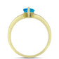 Anillo de Plata Bañada en Oro con Ópalo Azul Paraiba de Etiopía y Topacio Blanco
