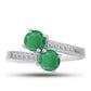 Anillo de Plata con Esmeralda de Brasil y Topacio Blanco