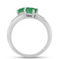 Anillo de Plata con Esmeralda de Brasil y Topacio Blanco