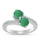 Anillo de Plata con Esmeralda de Brasil y Topacio Blanco