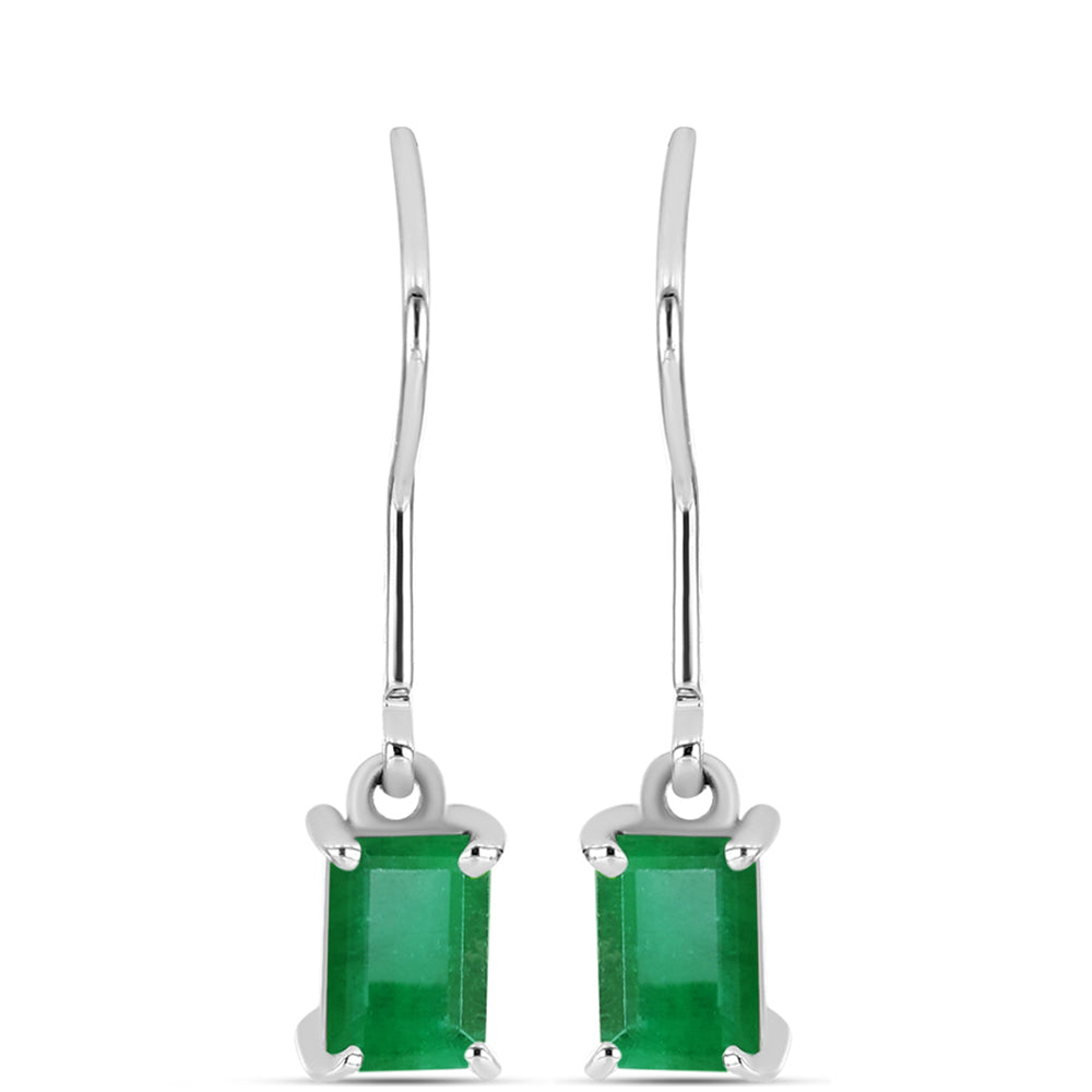 Pendientes de Plata con Esmeralda de Brasil