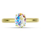 Anillo de Plata Bañada en Oro con Moisanita hielo