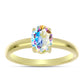 Anillo de Plata Bañada en Oro con Moisanita hielo