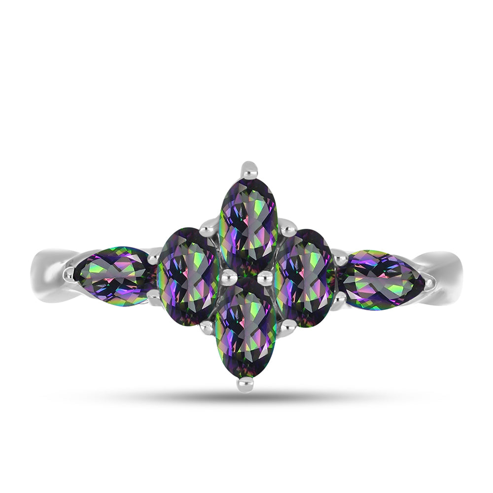 Anillo de Plata con Topacio Místico
