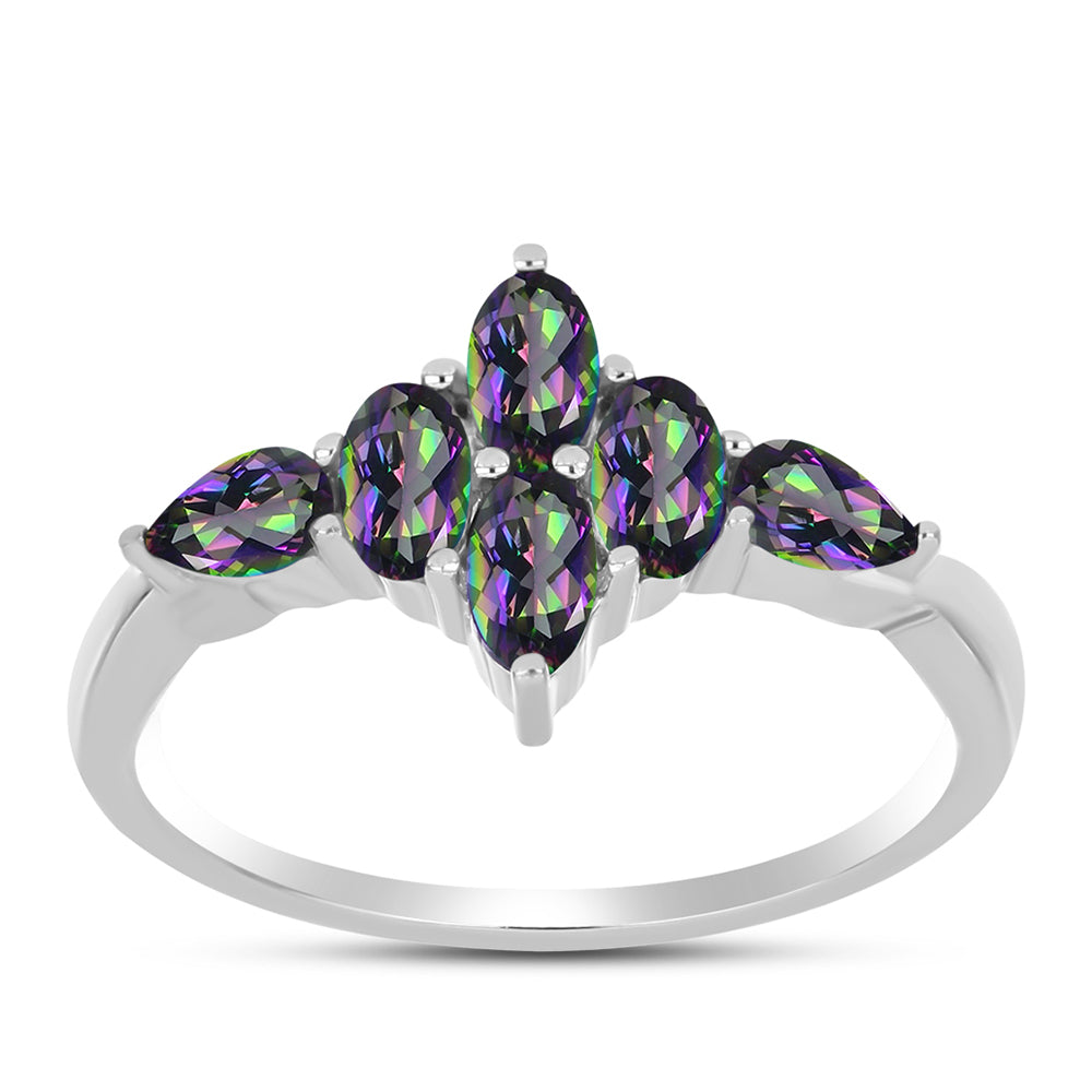 Anillo de Plata con Topacio Místico