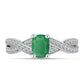 Anillo de Plata con Esmeralda de Brasil y Topacio Blanco